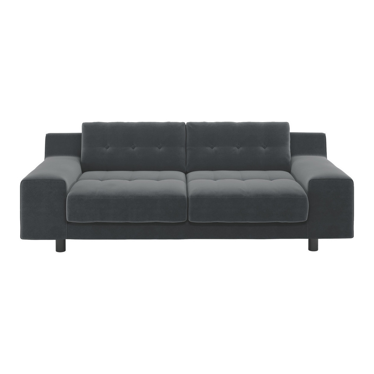 Habitat Hendricks 3 Seater Velvet Sofa - Dark Grey, Dark Grey – image 1