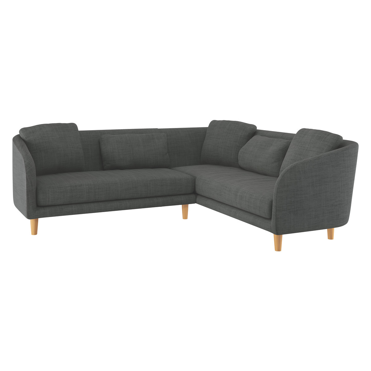Colby Charcoal Grey Italian Woven FaBric Left-Arm Corner Sofa, Charcoal – image 3