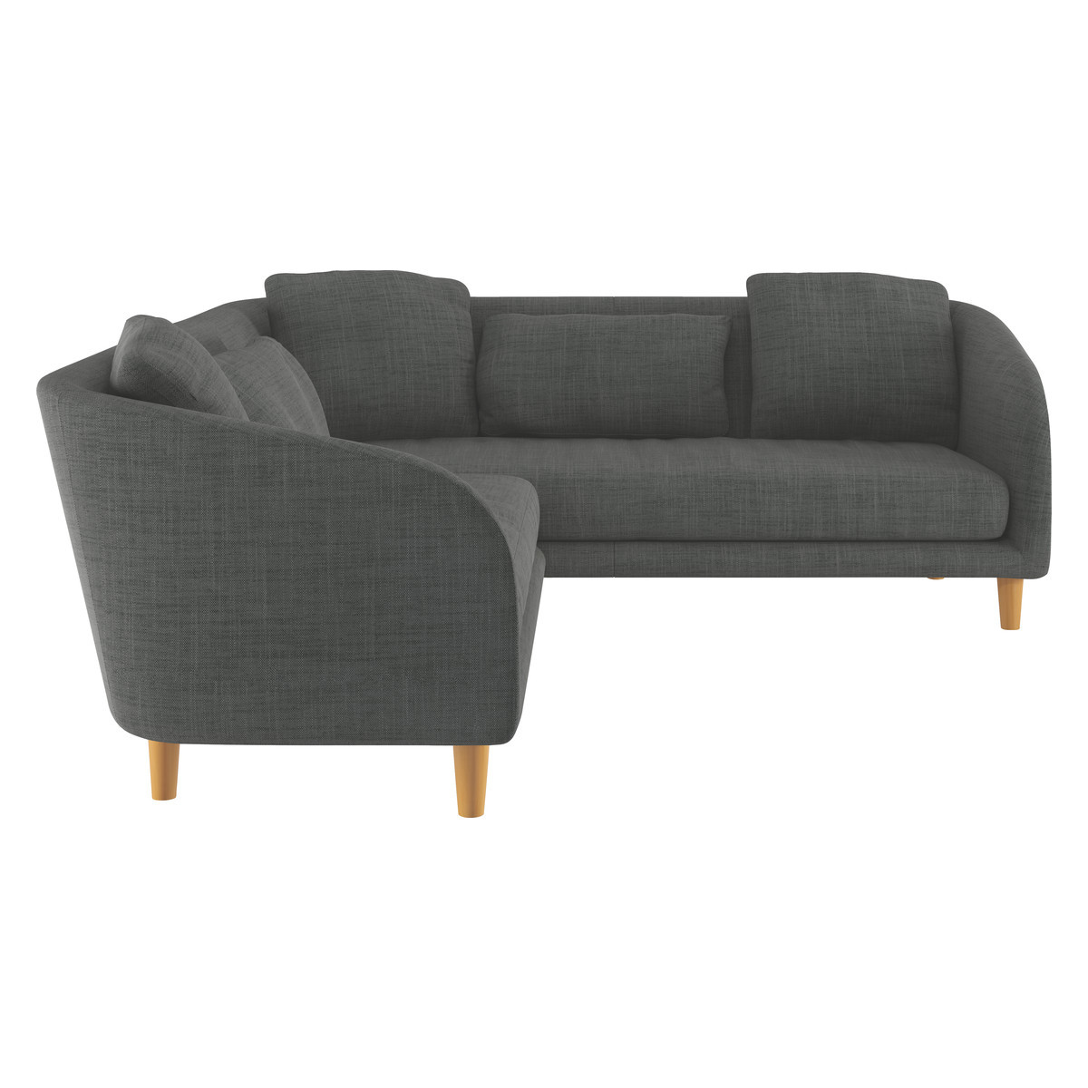 Colby Charcoal Grey Italian Woven FaBric Left-Arm Corner Sofa, Charcoal – image 4