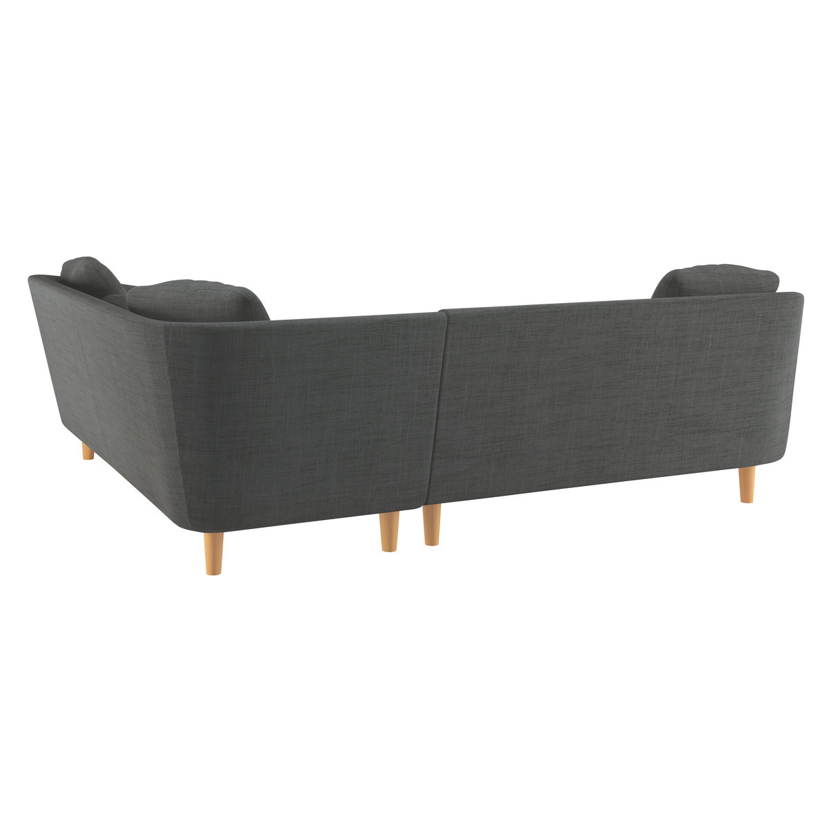 Colby Charcoal Grey Italian Woven FaBric Left-Arm Corner Sofa, Charcoal – image 6