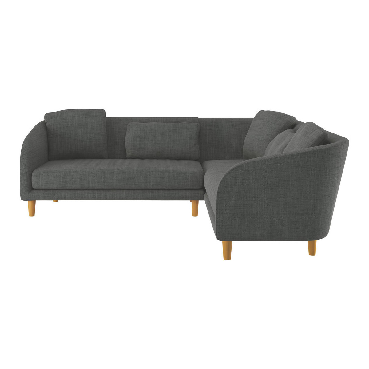 Colby Charcoal Grey Italian Woven FaBric Left-Arm Corner Sofa, Charcoal – image 1