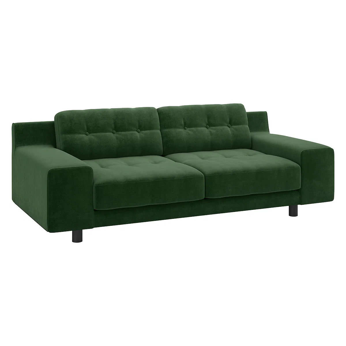 Hendricks Moss Green Velvet 3 Seater Sofa, Moss Green – image 3