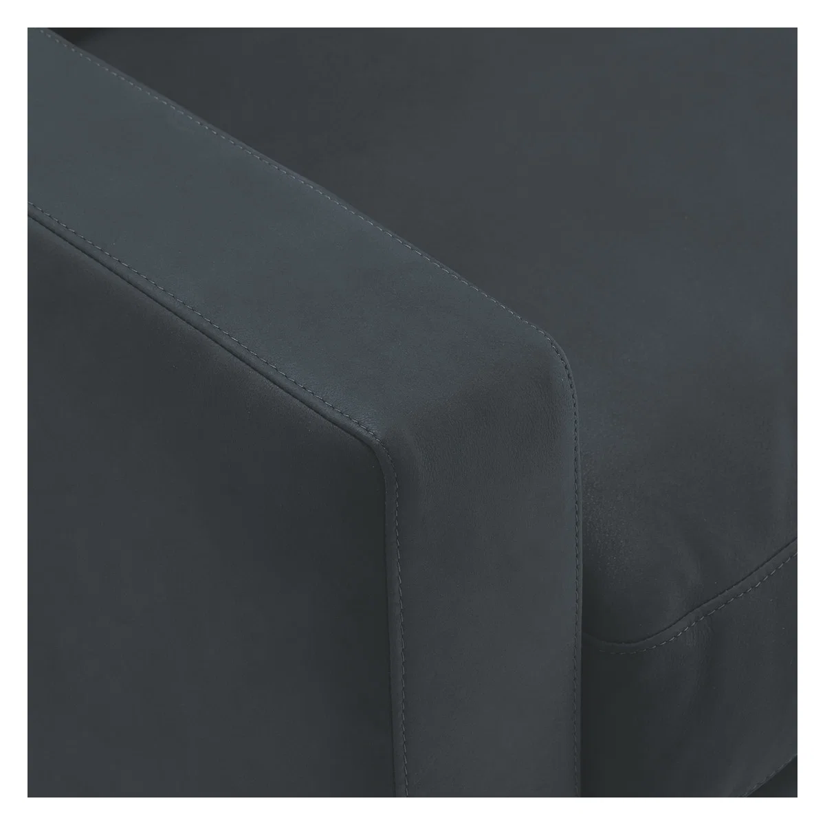 Chester Dark Grey Luxury Leather 2 Seater Sofa, Grey – image 6