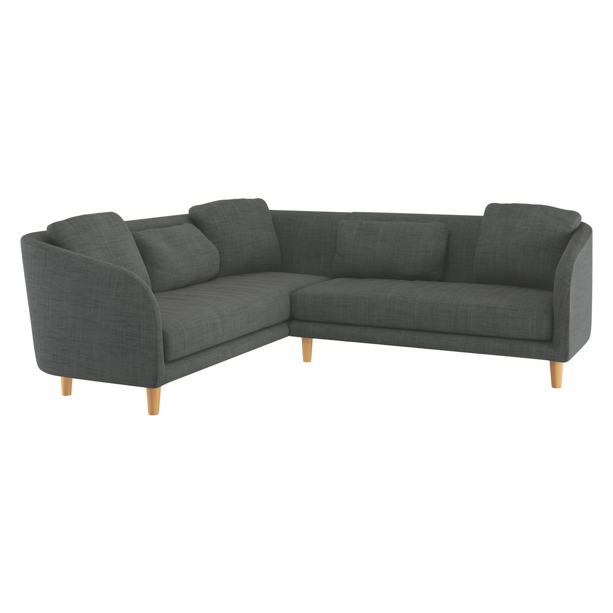 Colby Charcoal Grey Italian Woven FaBric Right Arm Corner Sofa, Charcoal – image 3