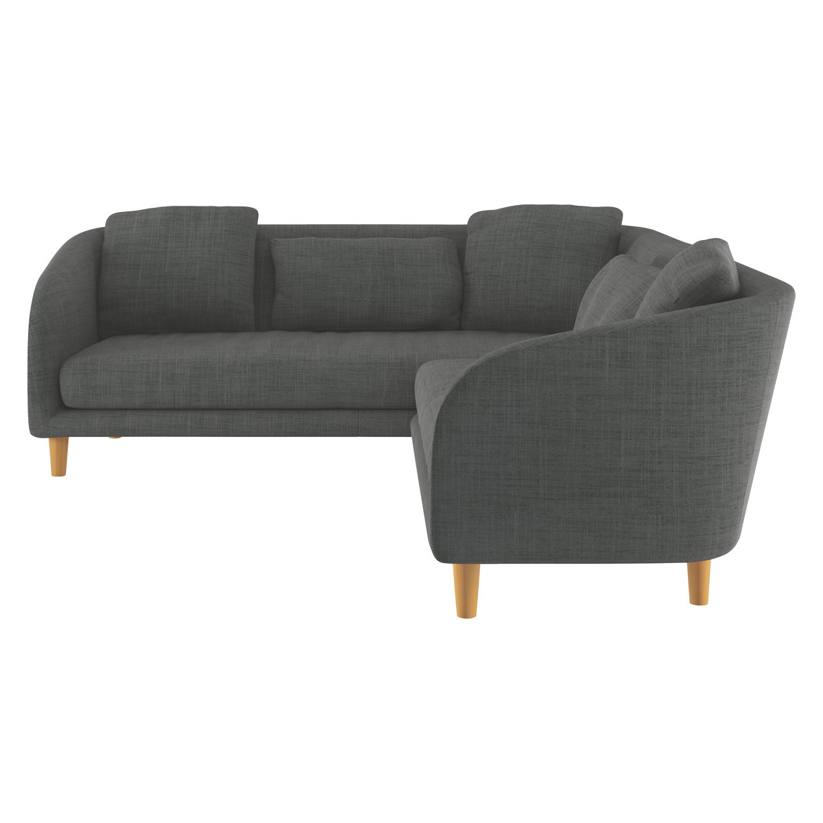 Colby Charcoal Grey Italian Woven FaBric Right Arm Corner Sofa, Charcoal – image 4