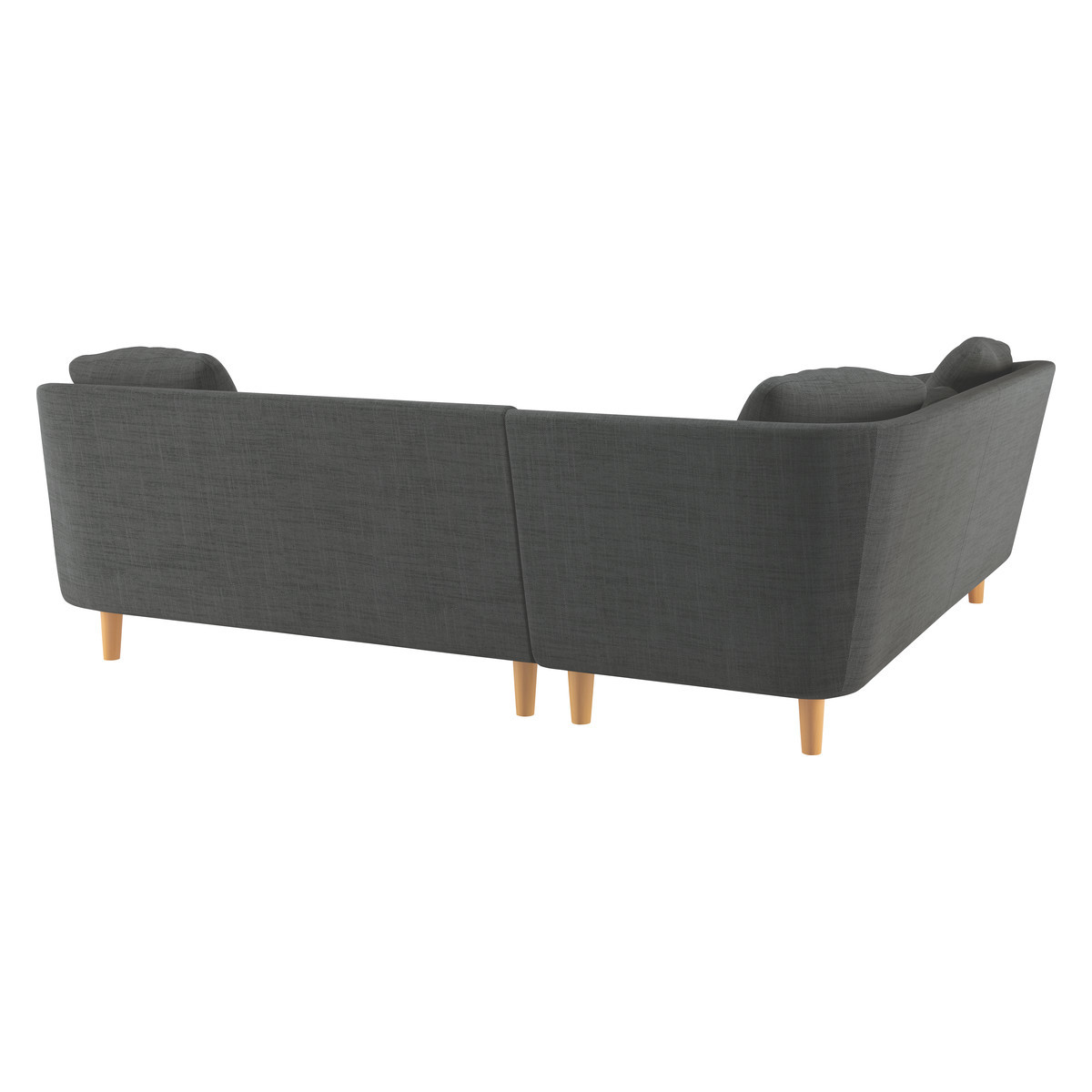 Colby Charcoal Grey Italian Woven FaBric Right Arm Corner Sofa, Charcoal – image 5