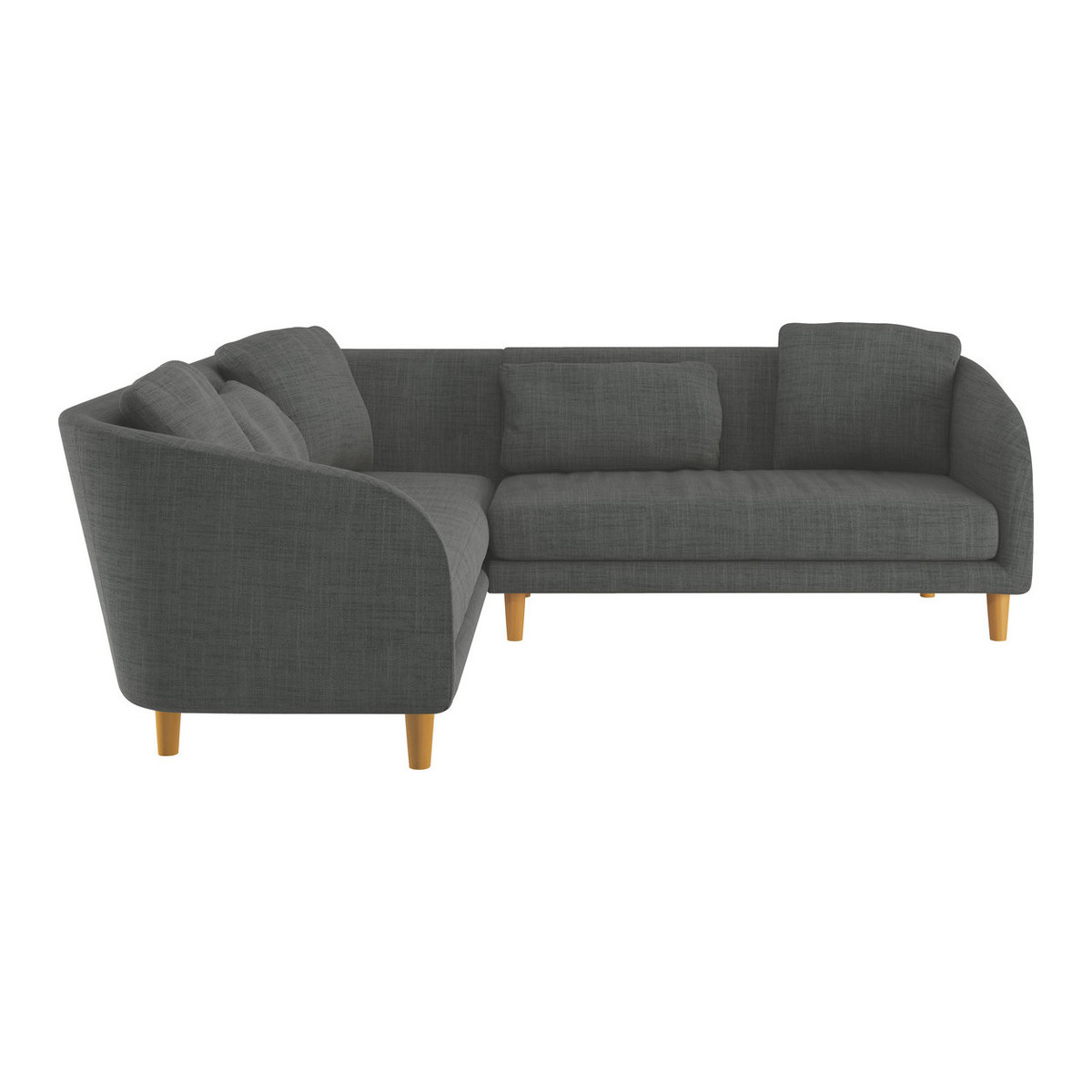 Colby Charcoal Grey Italian Woven FaBric Right Arm Corner Sofa, Charcoal – image 1