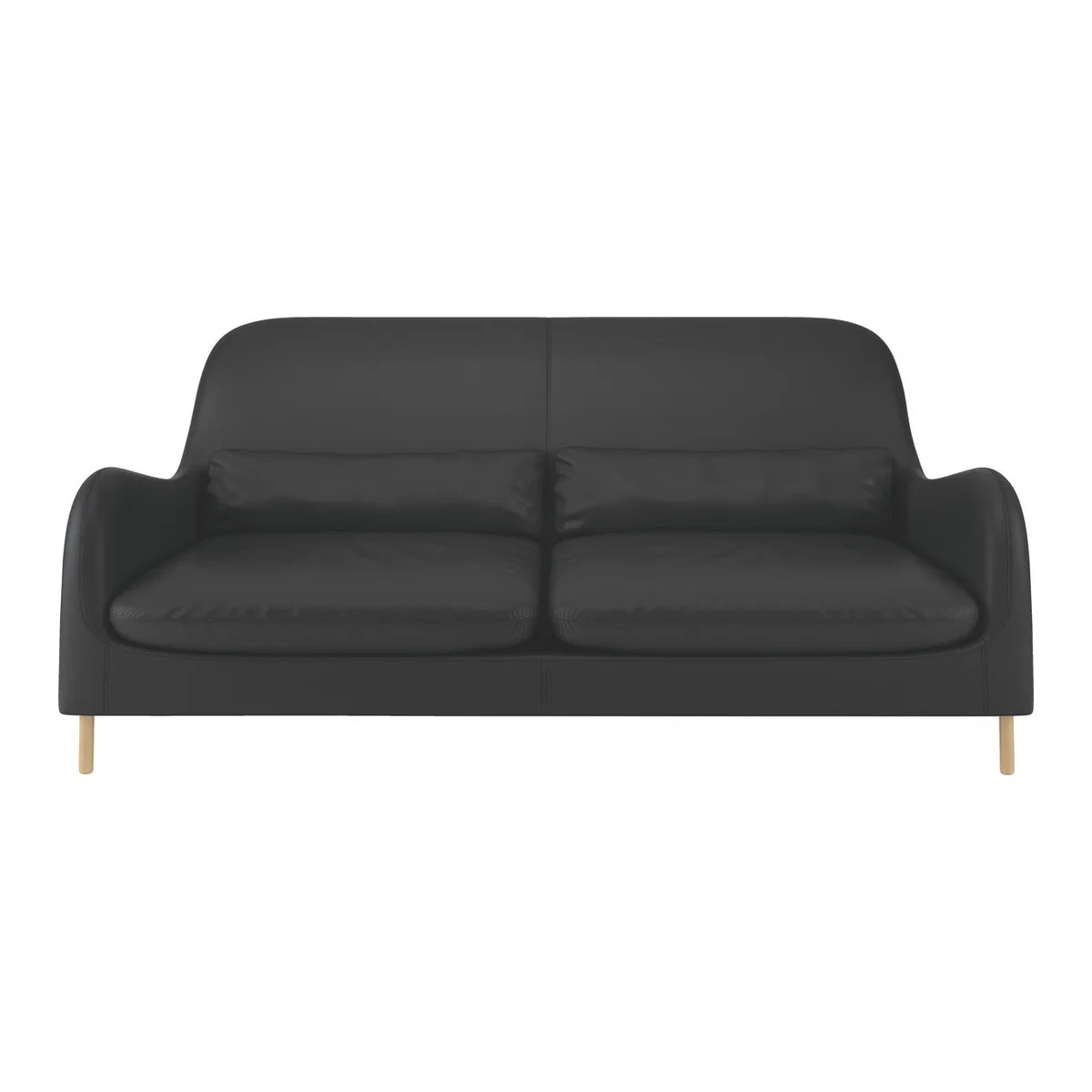 Smithfield Black Leather 3 Seater Sofa, Black – image 1