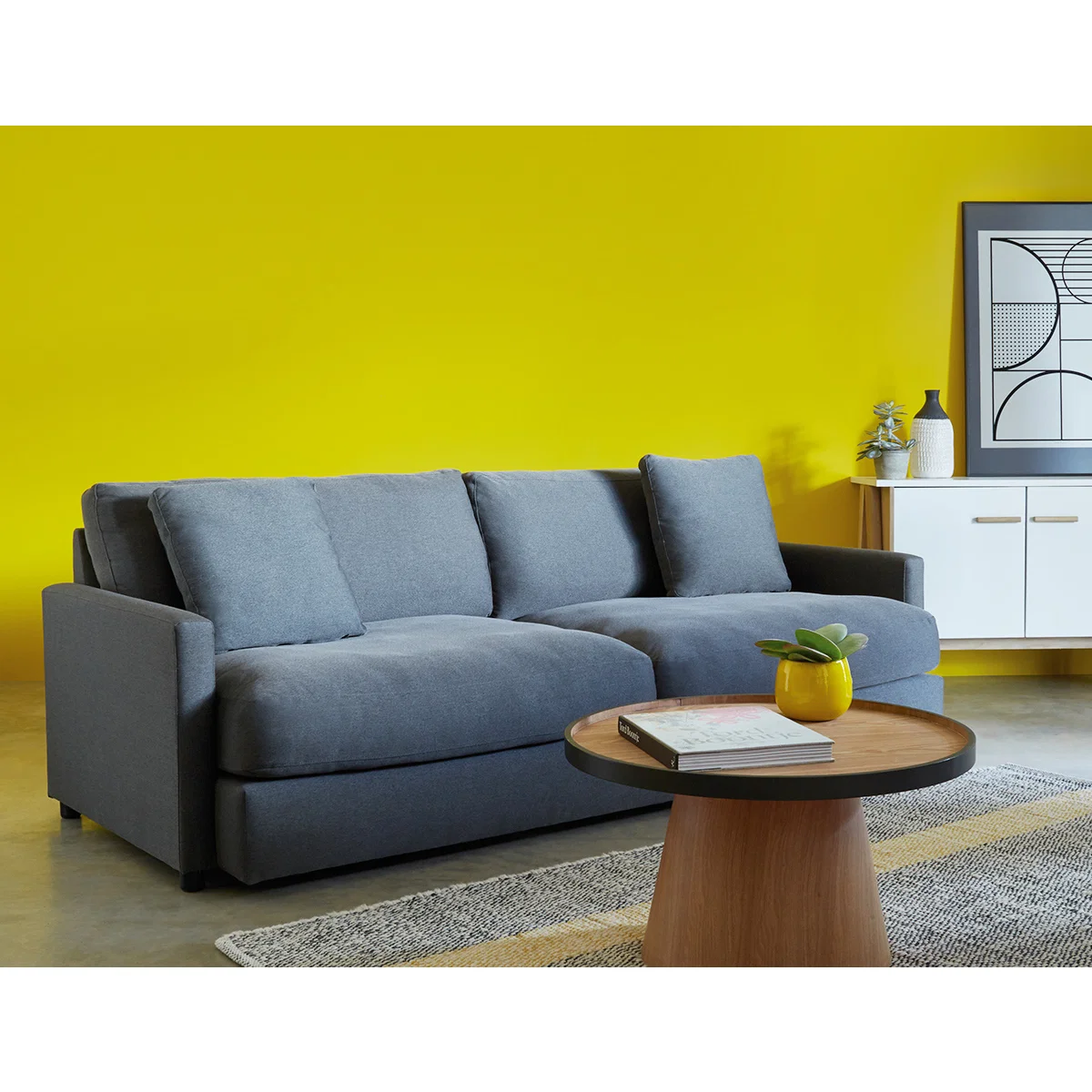 Colin Charcoal Grey FaBric 2 Seater Sofa, Charcoal – image 2