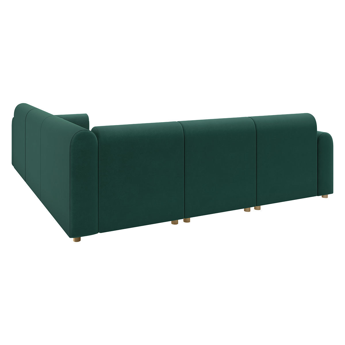 Tab Green Velvet 3 Seat Reversible Corner Sofa, Green – image 5