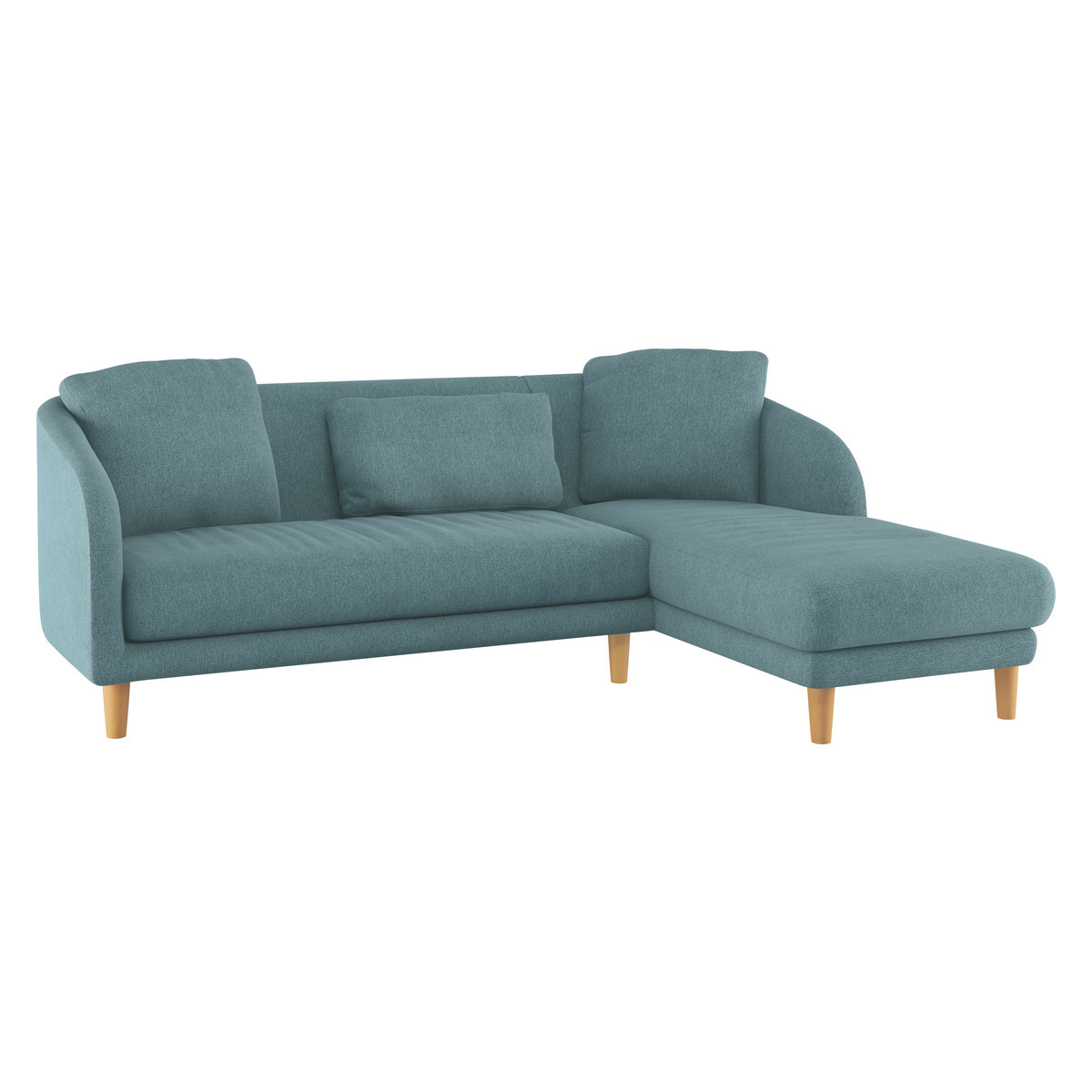 Colby Teal Blue FaBric Right Arm Chaise Sofa, Blue – image 3