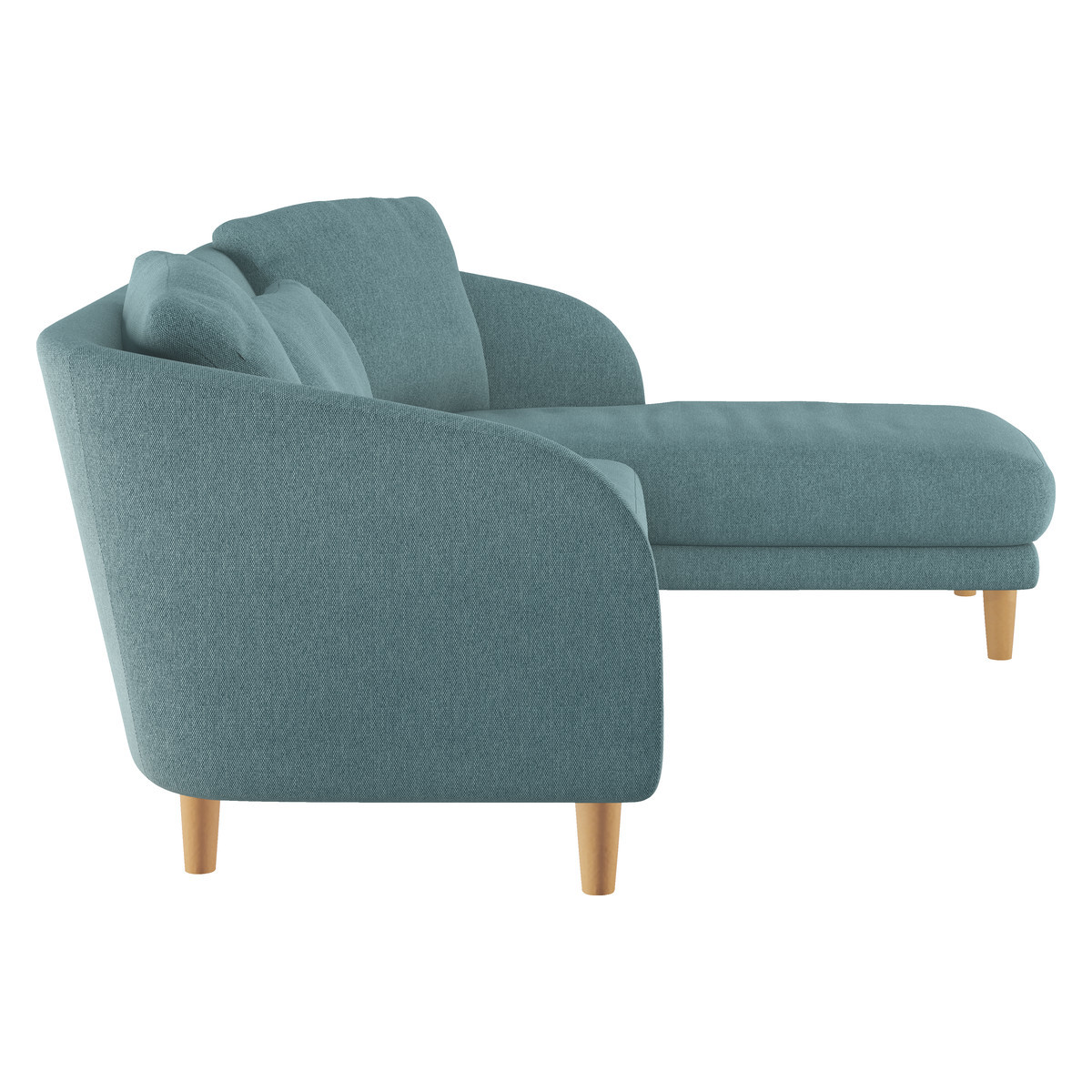 Colby Teal Blue FaBric Right Arm Chaise Sofa, Blue – image 4