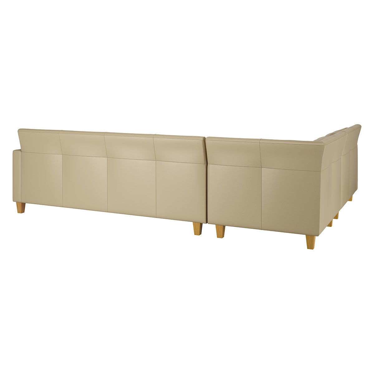 Chester Stone Leather Right-Arm Corner Sofa, Oak Feet, Stone – image 5