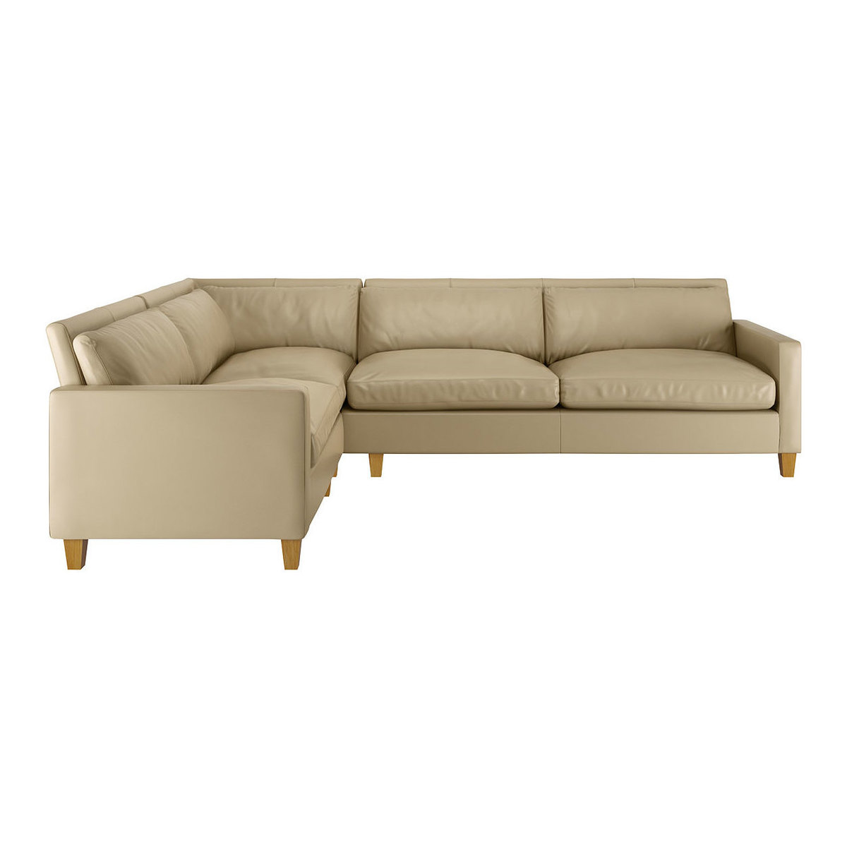 Chester Stone Leather Right-Arm Corner Sofa, Oak Feet, Stone – image 1
