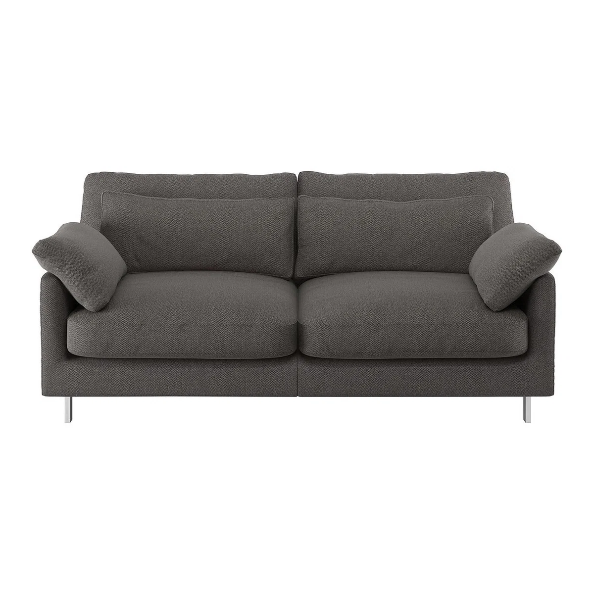 Cuscino Charcoal Grey Herringbone Wool Mix 2 Seater Sofa, Charcoal – image 1