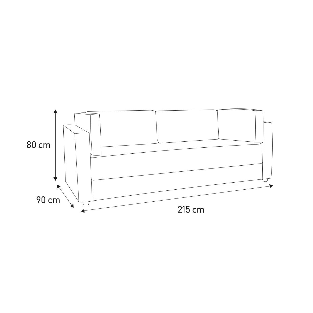 Flip Charcoal Grey FaBric 3 Seater Sofa Bed, Charcoal – image 8