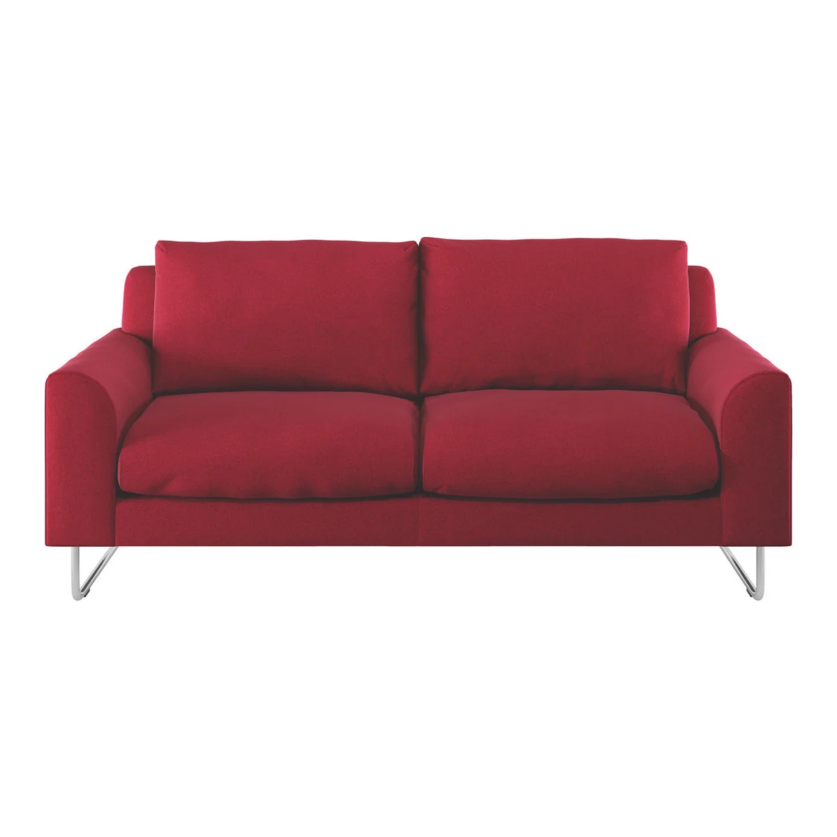 Lyle Red Wool 2 Seater Sofa, Metal Legs, Red – image 1