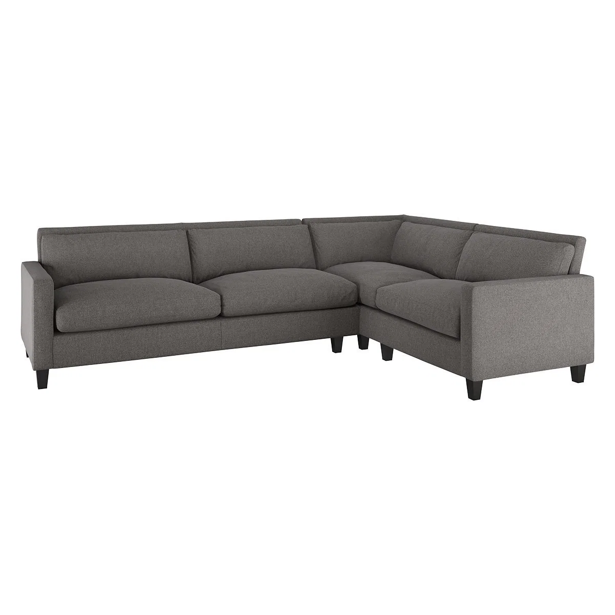 Chester Charcoal Grey Tweed Wool Left-Arm Corner Sofa, Dark Feet, Charcoal – image 4