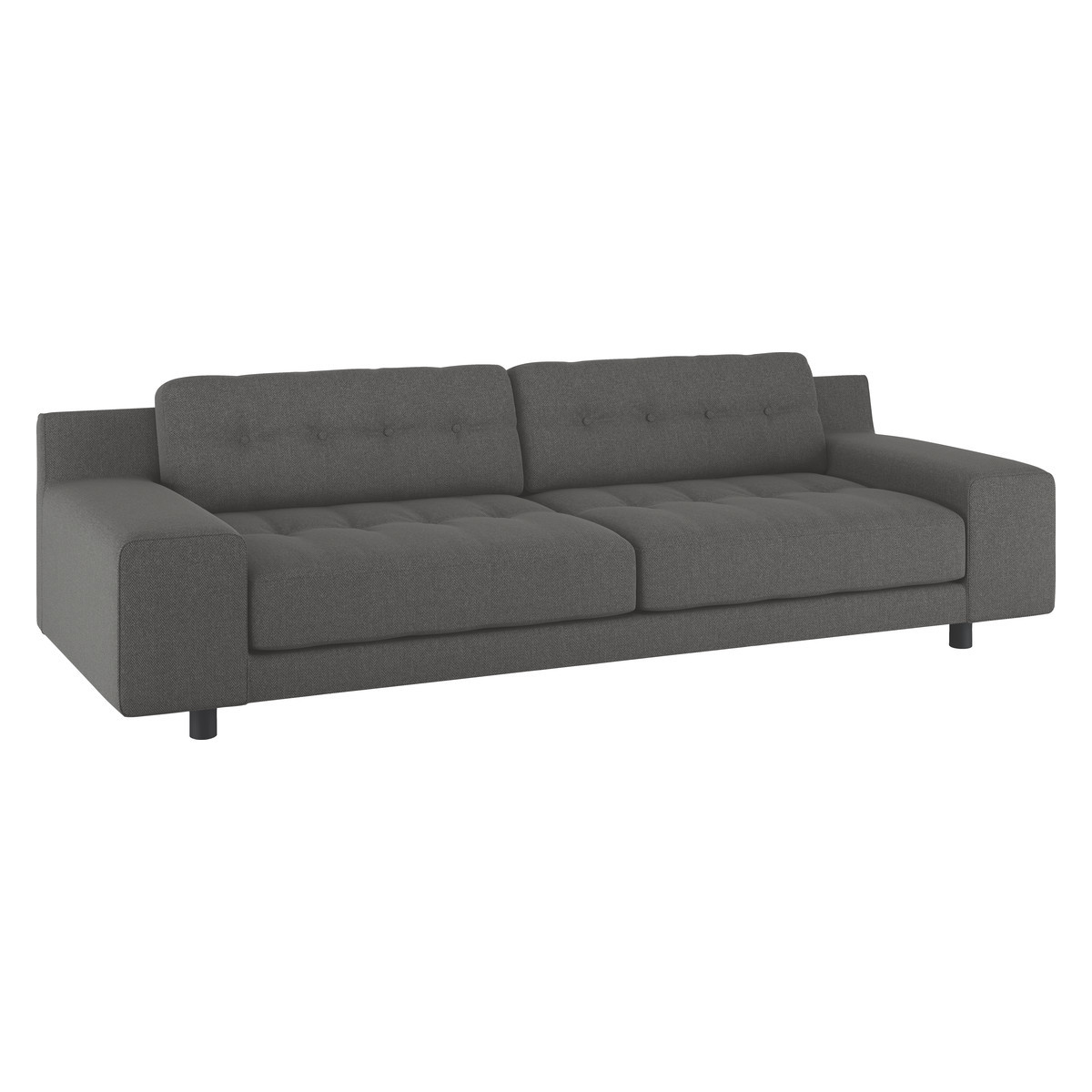 Hendricks Charcoal Grey Herringbone Wool Mix 4 Seater Sofa, Charcoal – image 3