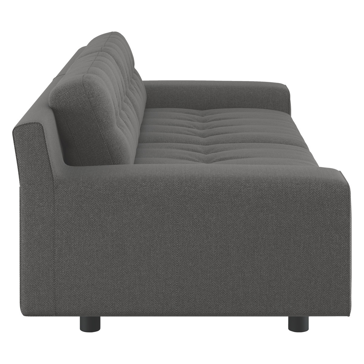 Hendricks Charcoal Grey Herringbone Wool Mix 4 Seater Sofa, Charcoal – image 4
