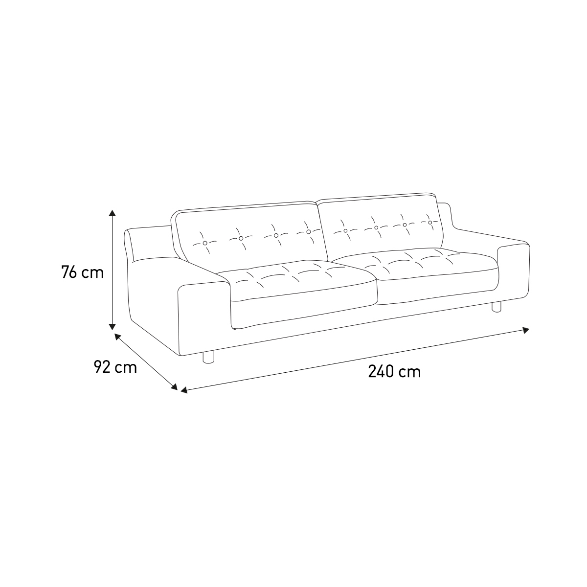 Hendricks Charcoal Grey Herringbone Wool Mix 4 Seater Sofa, Charcoal – image 7