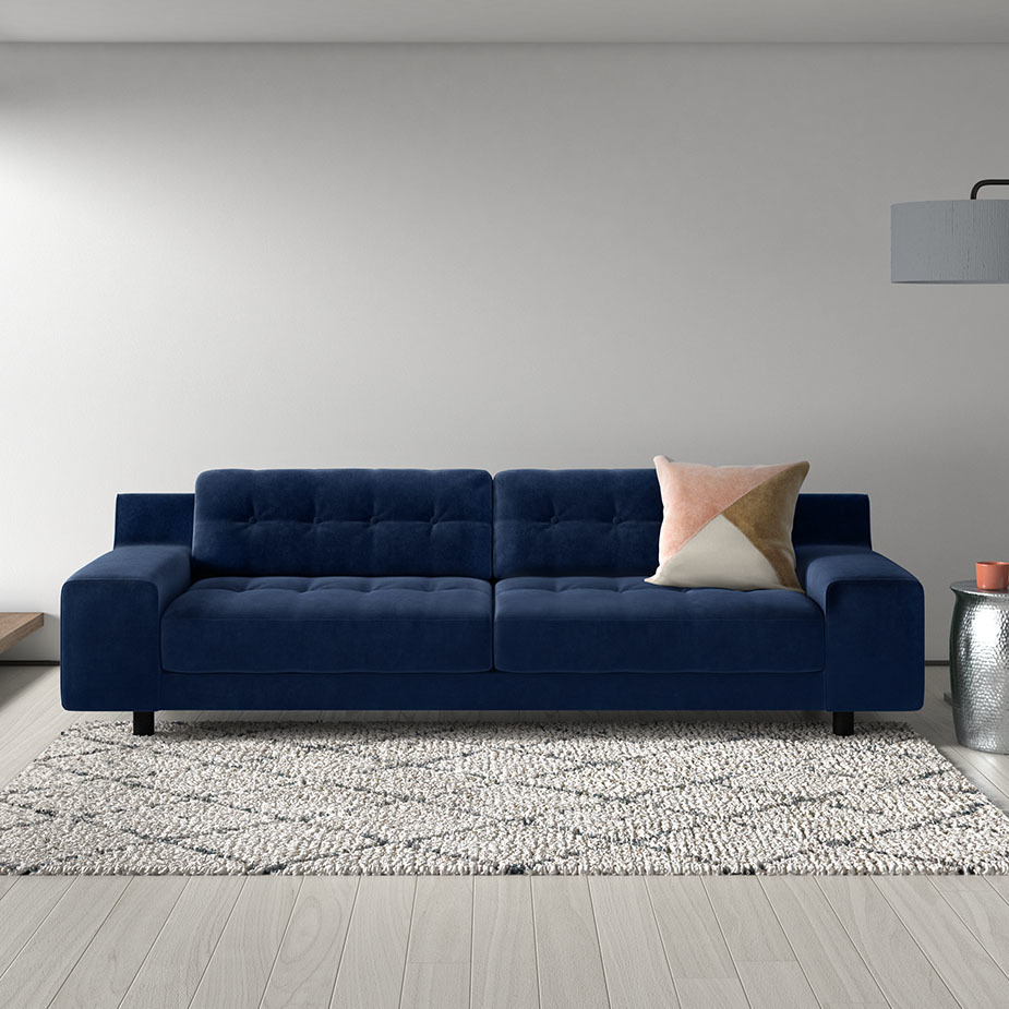Hendricks Charcoal Grey Herringbone Wool Mix 4 Seater Sofa, Charcoal – image 8