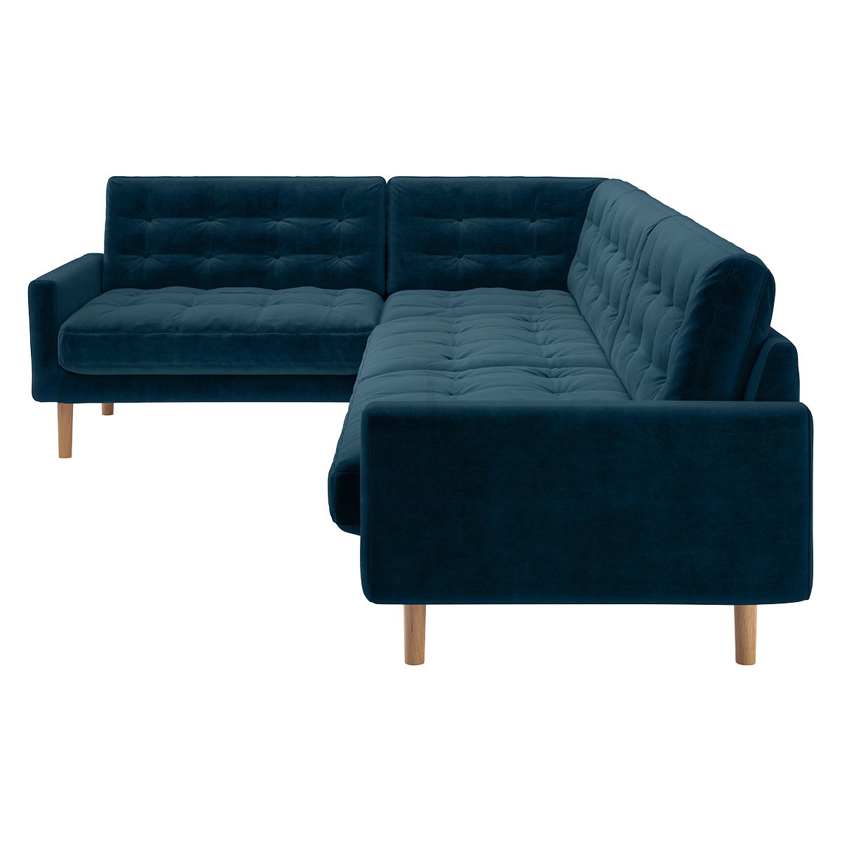 Fenner Ink Blue Velvet Right-Hand 4 Seater Corner Sofa, Blue – image 4
