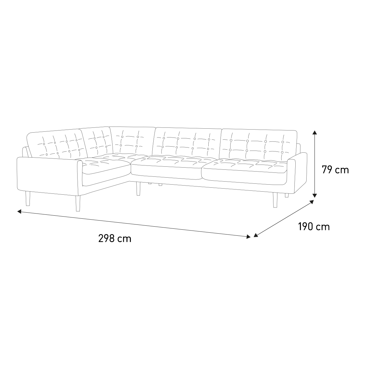 Fenner Ink Blue Velvet Right-Hand 4 Seater Corner Sofa, Blue – image 7