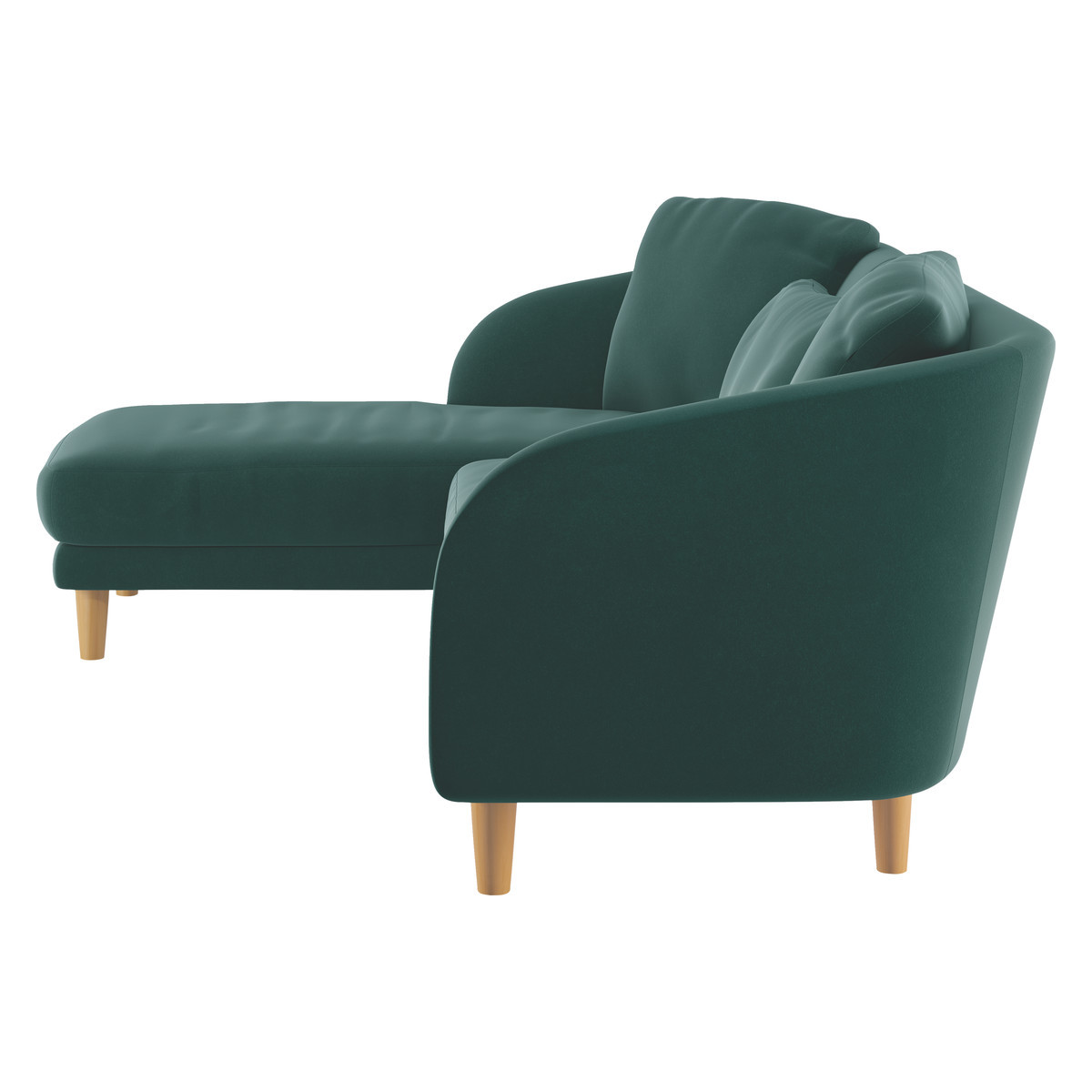 Colby Emerald Green Velvet Left Arm Chaise Sofa, Green – image 4