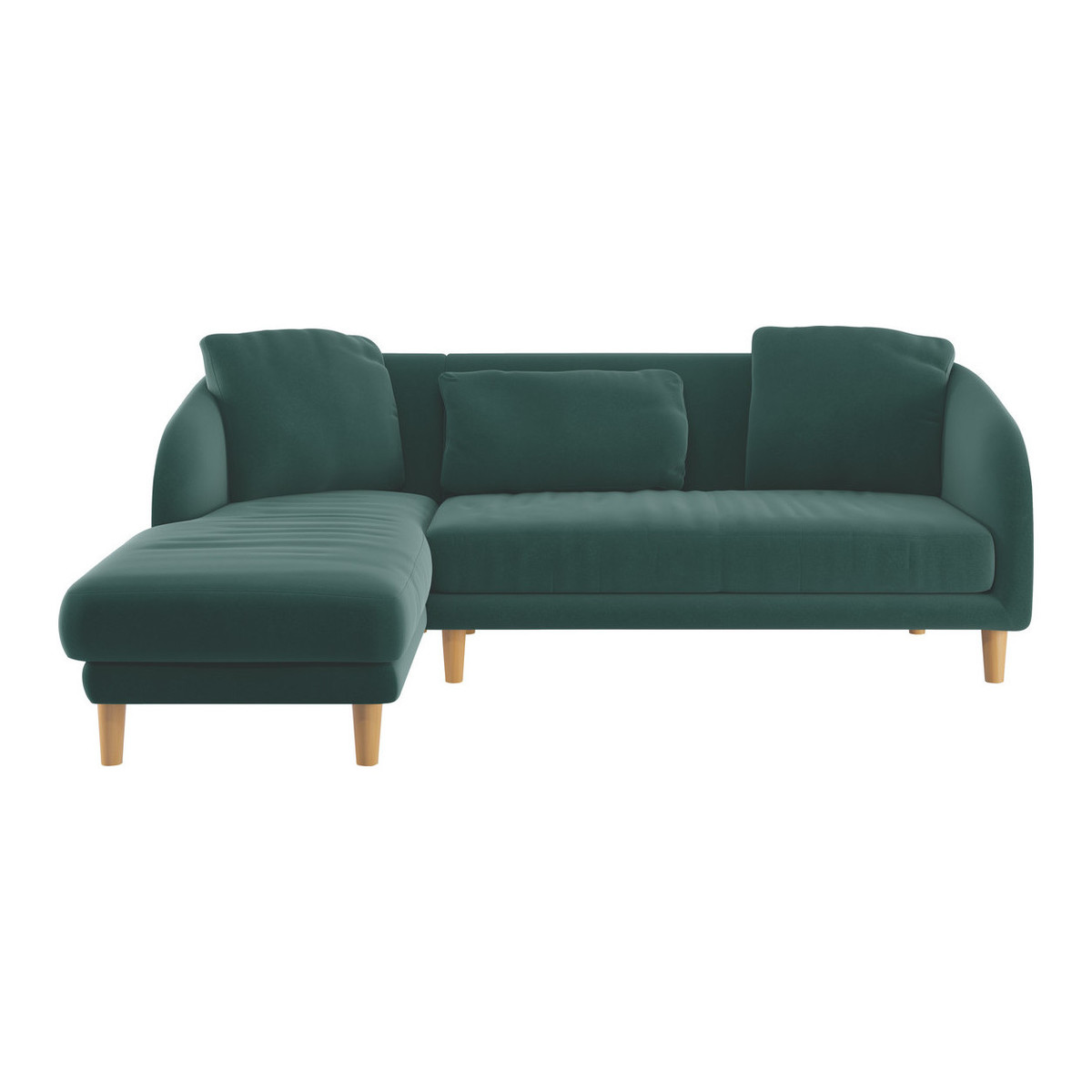 Colby Emerald Green Velvet Left Arm Chaise Sofa, Green – image 1