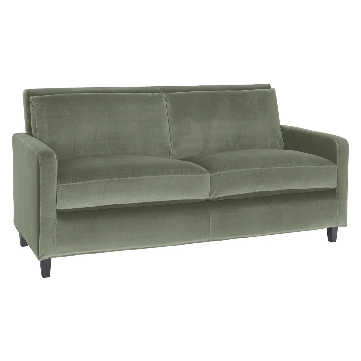 Chester Sage Green Velvet 2 Seater Sofa, Dark Stained Feet, Green Green – image 3