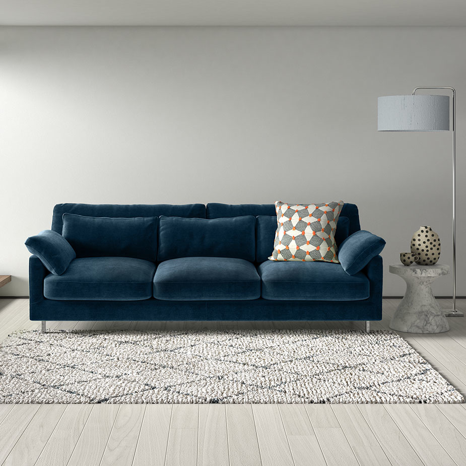 Cuscino Navy Blue Velvet 3 Seater Sofa, Dark Blue – image 8