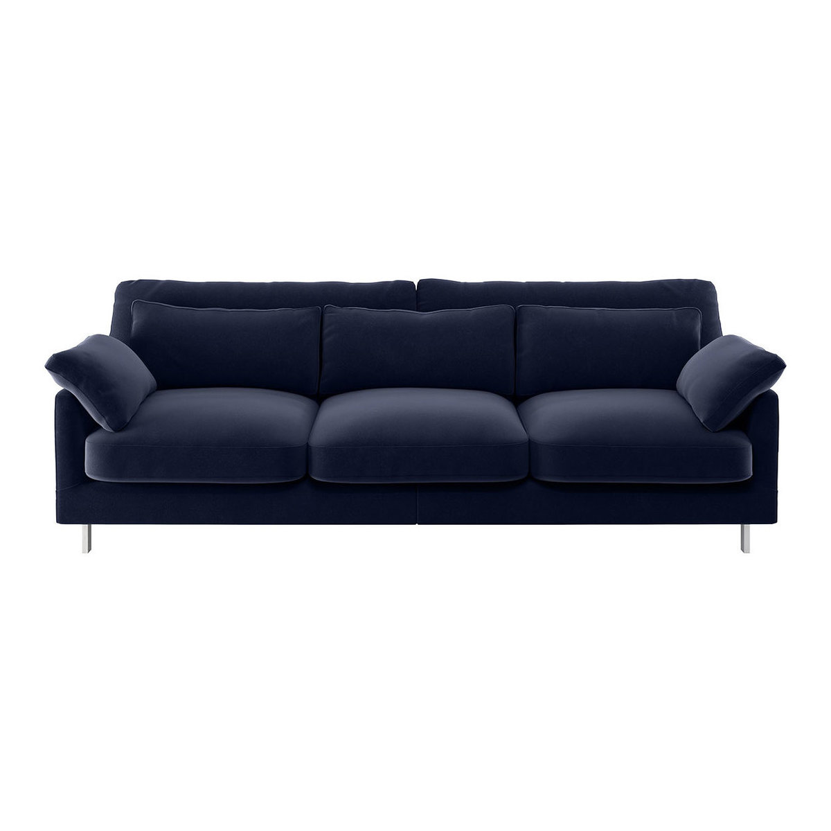 Cuscino Navy Blue Velvet 3 Seater Sofa, Dark Blue – image 1