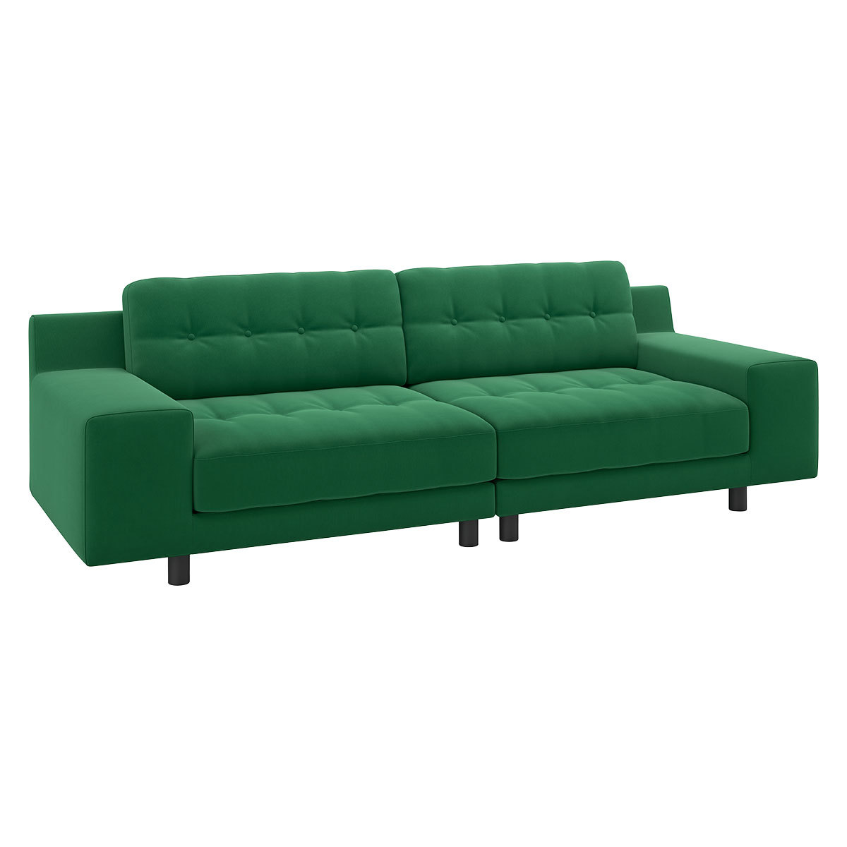 Hendricks Green Velvet 4 Seater Easy Access Sofa, Green – image 3