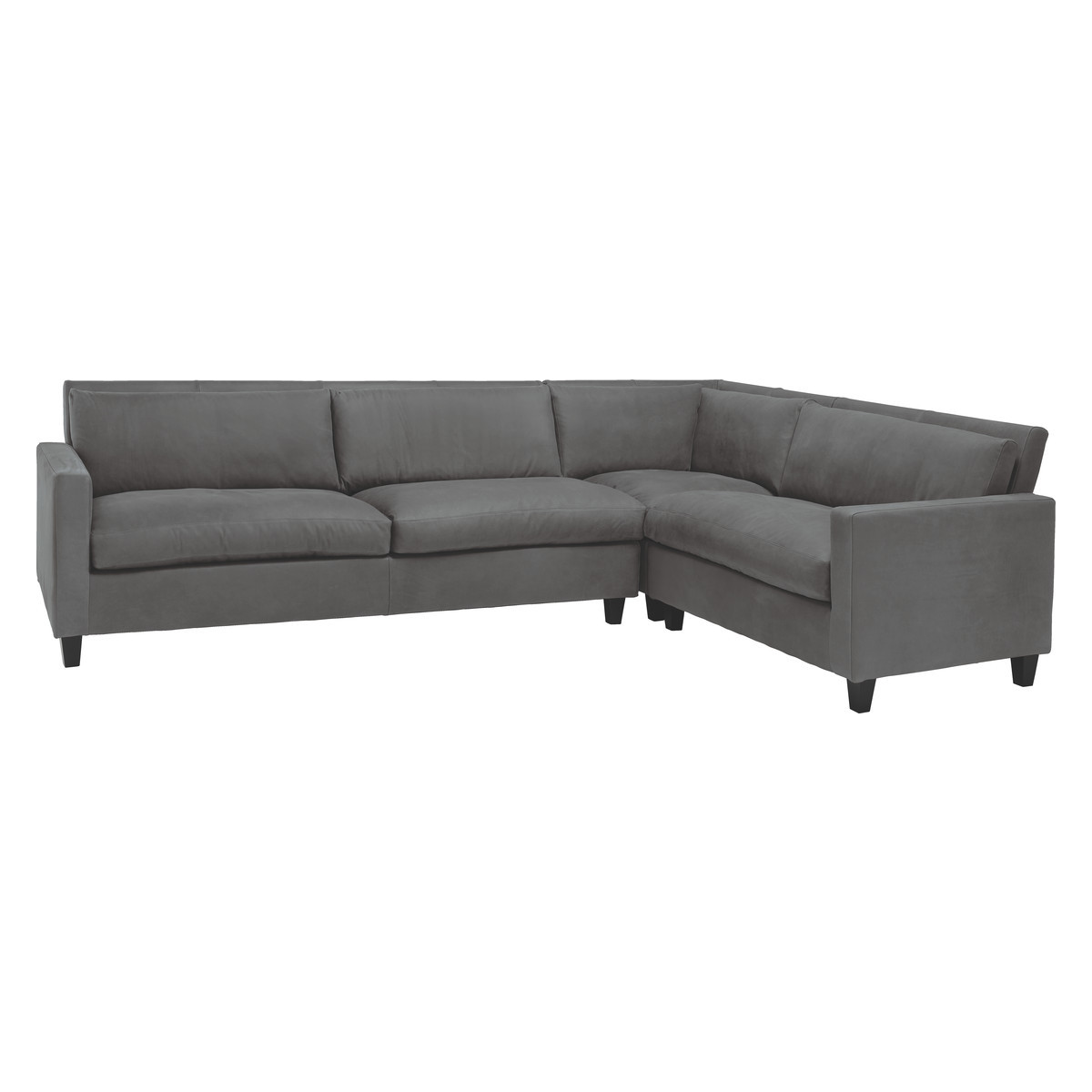 Chester Grey Luxury Leather Left-Arm Corner Sofa, Grey – image 4
