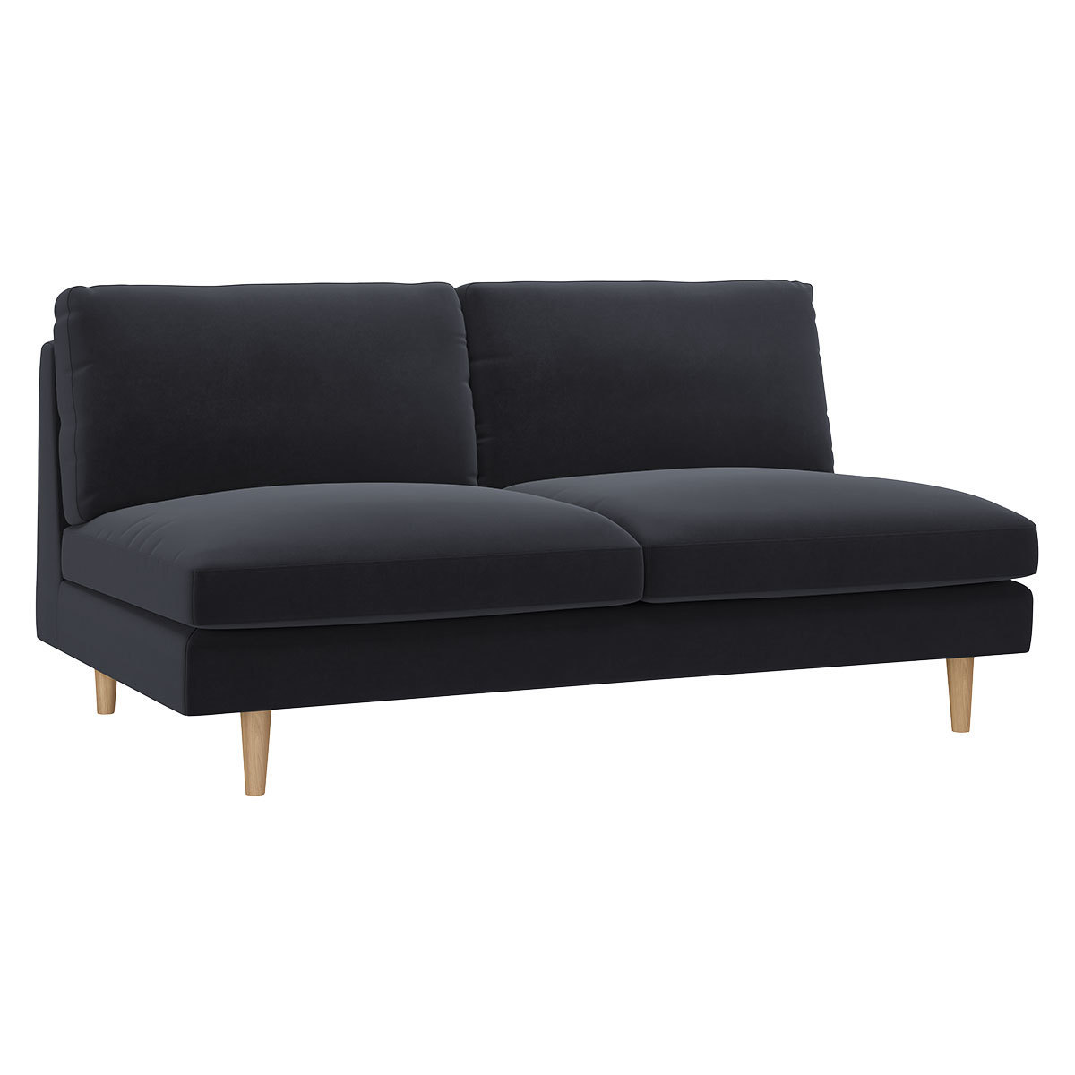 Teo Charcoal Grey Velvet 2 Seat Sofa, Charcoal – image 3