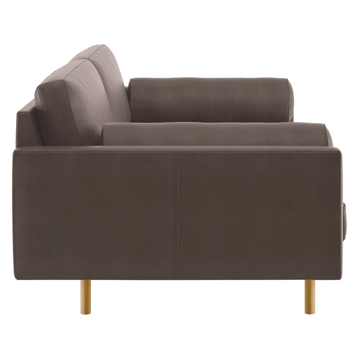 Spencer Chocolate Brown Luxury Leather 3 Seater Sofa, Oak Legs, Dark Brown – image 4