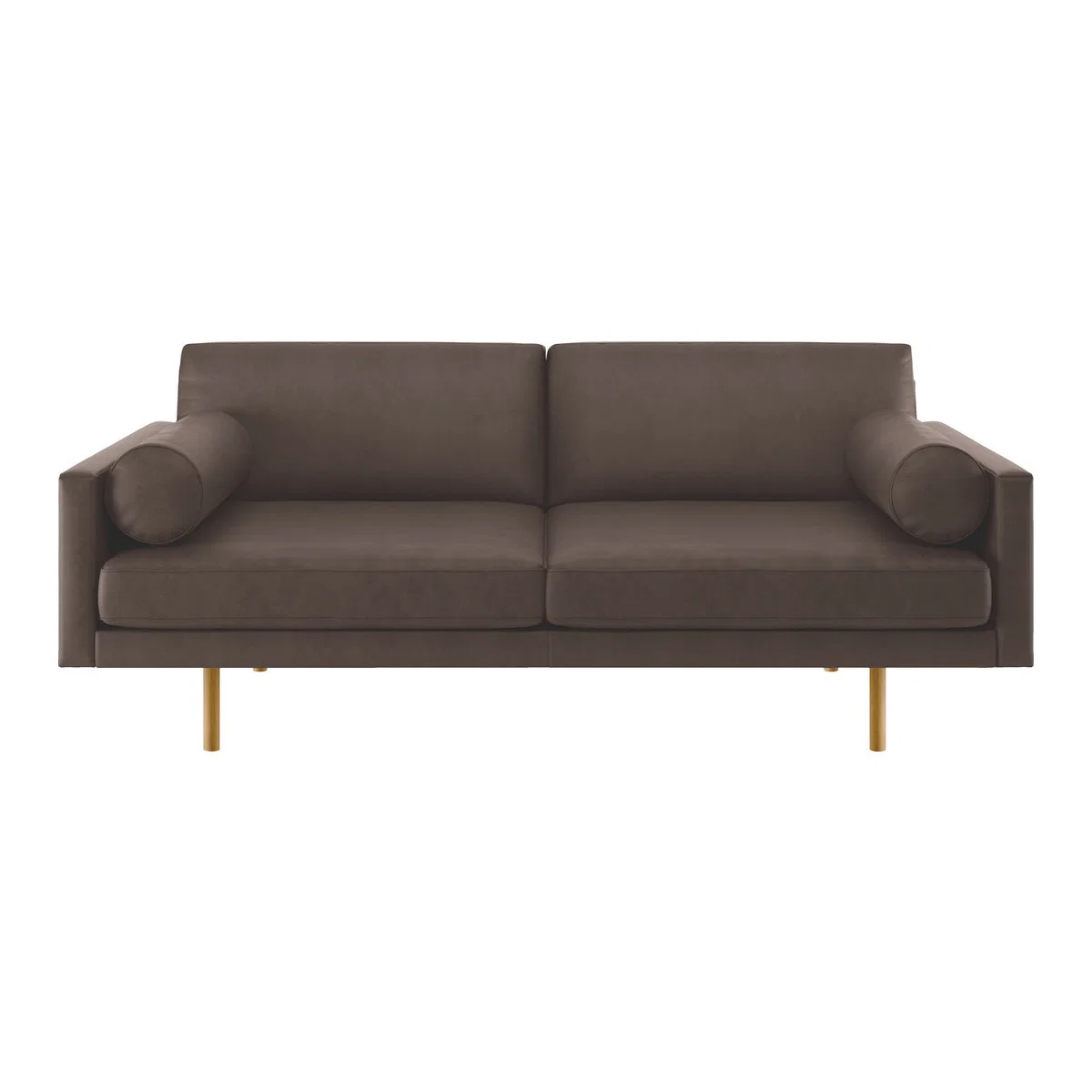 Spencer Chocolate Brown Luxury Leather 3 Seater Sofa, Oak Legs, Dark Brown – image 1