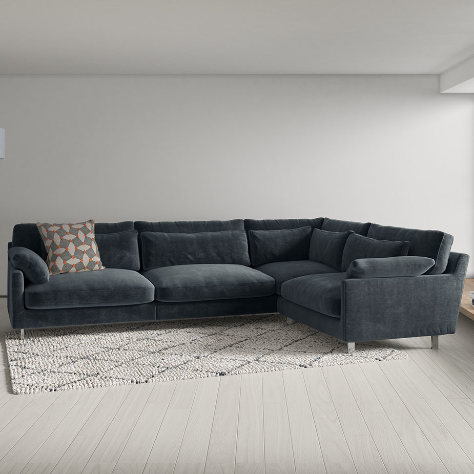 Cuscino Emerald Green Velvet Left-Arm Corner Sofa, Green – image 8