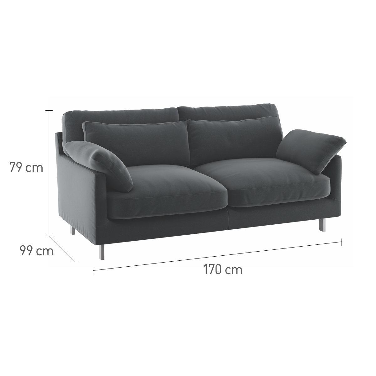 Cuscino Black And White Italian Woven FaBric 2 Seater Sofa, Black And White – image 7