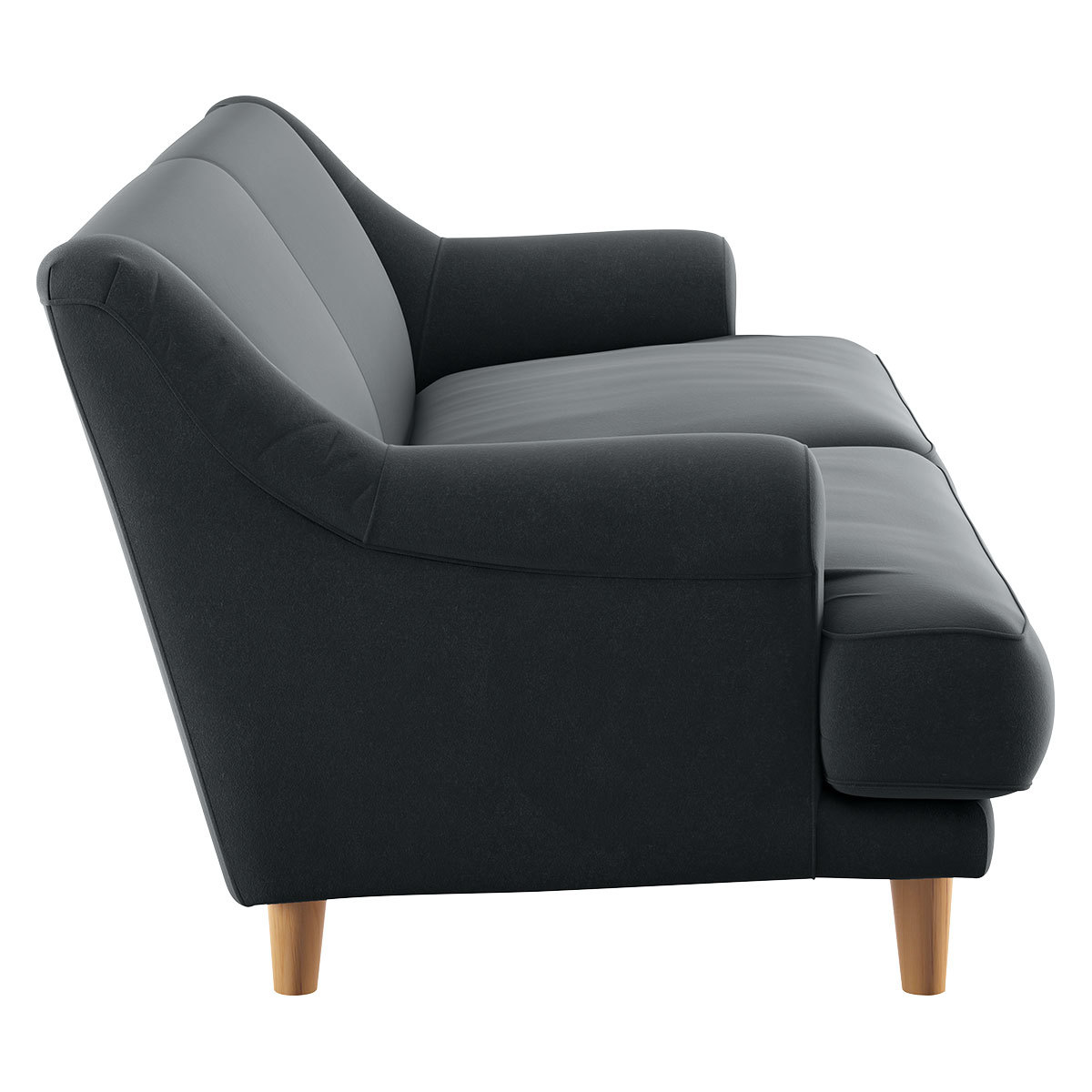 Townsend Dark Grey Velvet 3 Seater Sofa, Grey – image 3