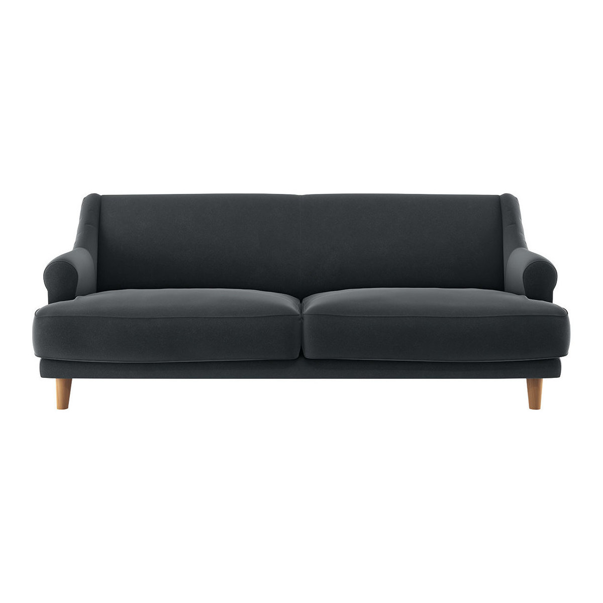 Townsend Dark Grey Velvet 3 Seater Sofa, Grey – image 1