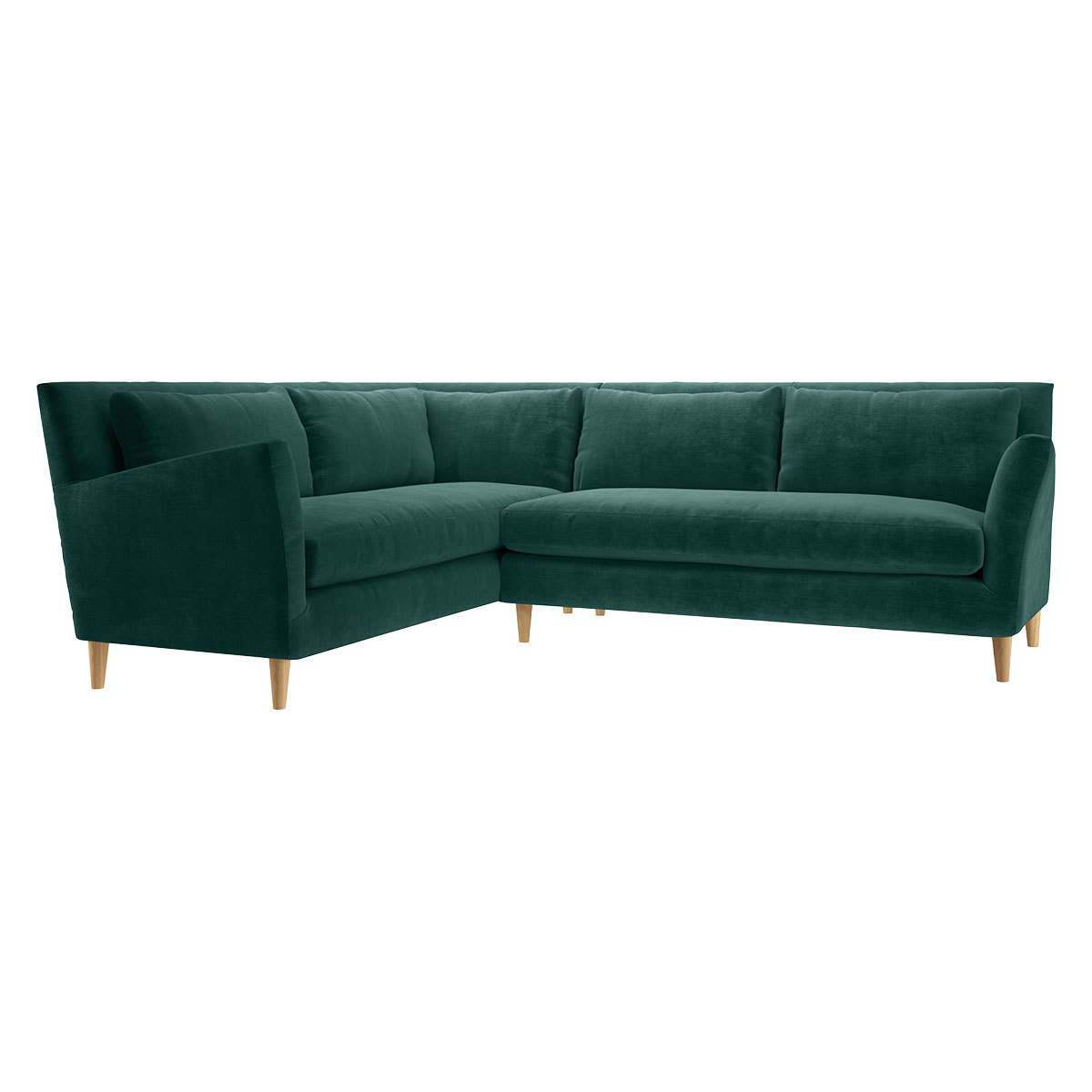 Keele Emerald Green Velvet Right -Arm Corner Sofa, Green – image 3