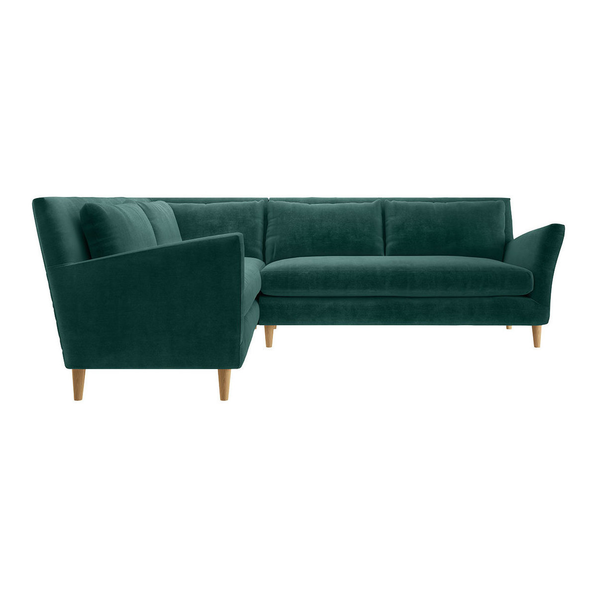 Keele Emerald Green Velvet Right -Arm Corner Sofa, Green – image 1