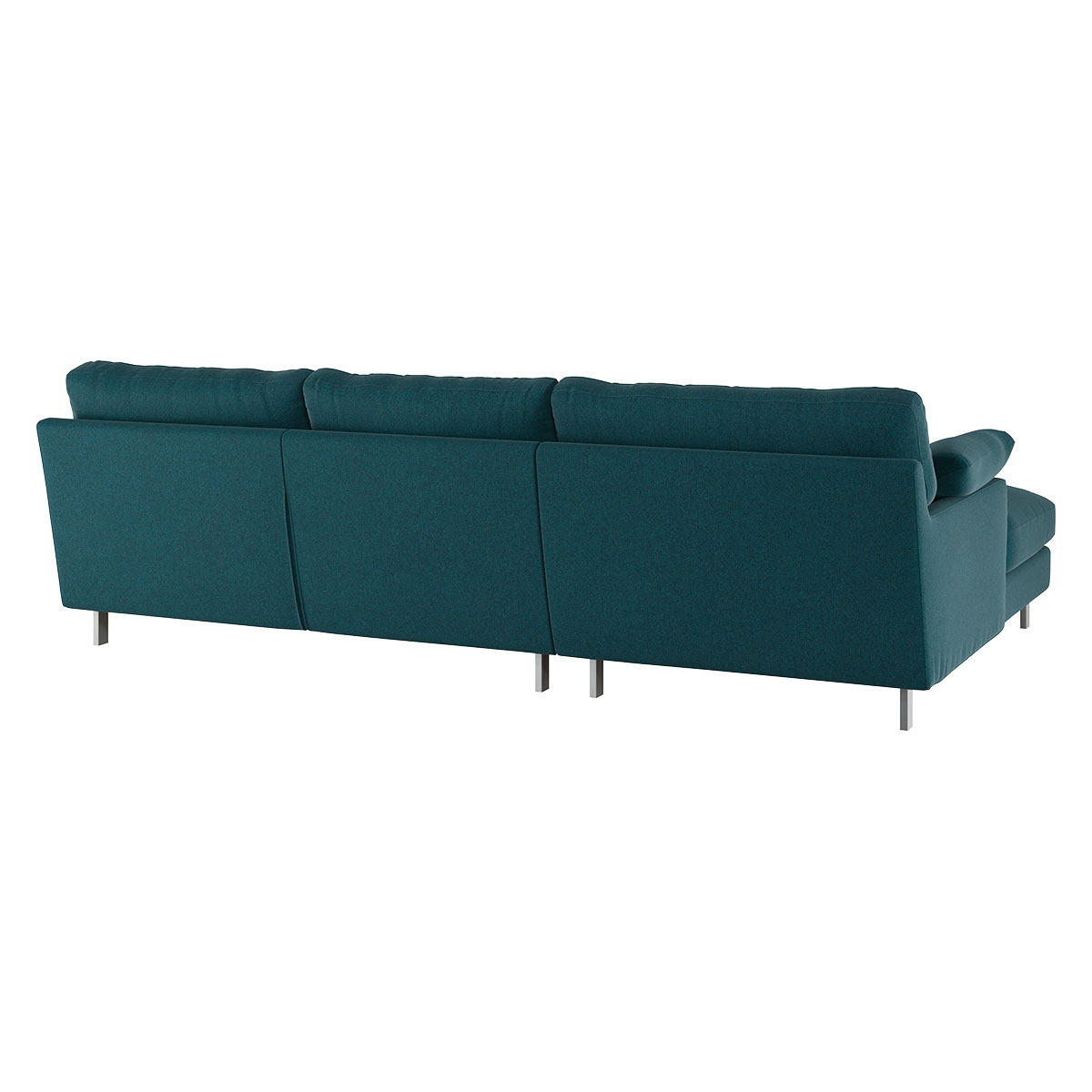 Cuscino Teal Green Wool Tweed Left-Arm Chaise Sofa, Green – image 5