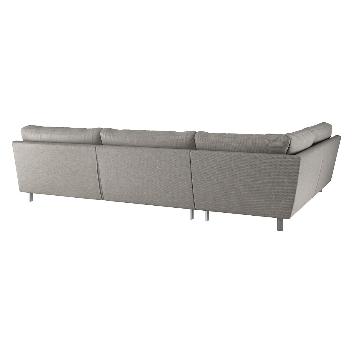 Cuscino Light Grey Textured FaBric Right-Arm Corner Sofa, Grey – image 5