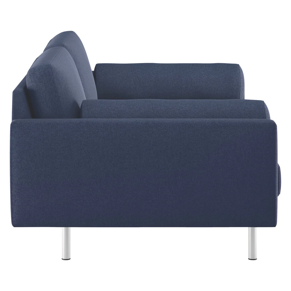 Spencer Blue Wool 4 Seater Sofa, Metal Legs, Blue – image 4