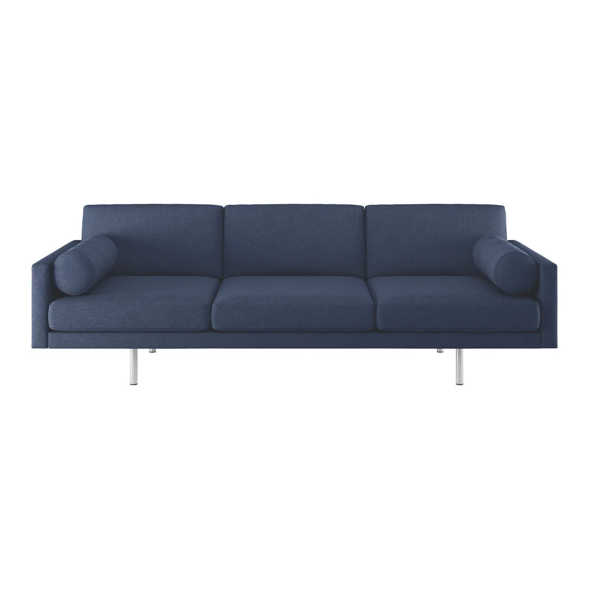 Spencer Blue Wool 4 Seater Sofa, Metal Legs, Blue – image 1