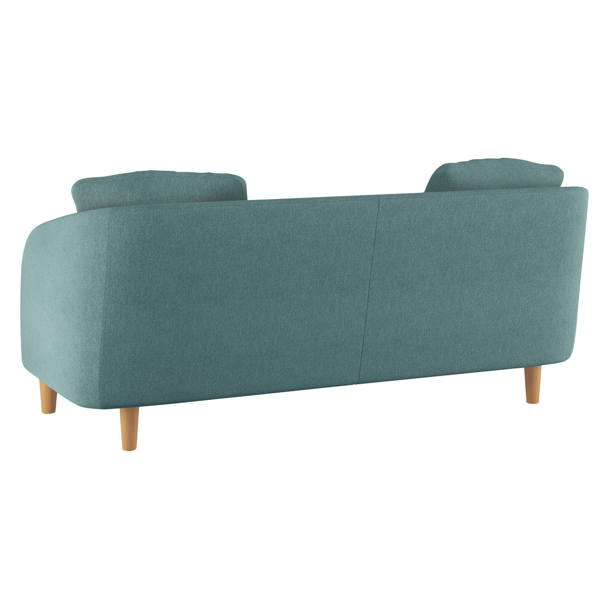 Colby Teal Blue FaBric 2 Seater Sofa, Wooden Feet, Blue – image 6