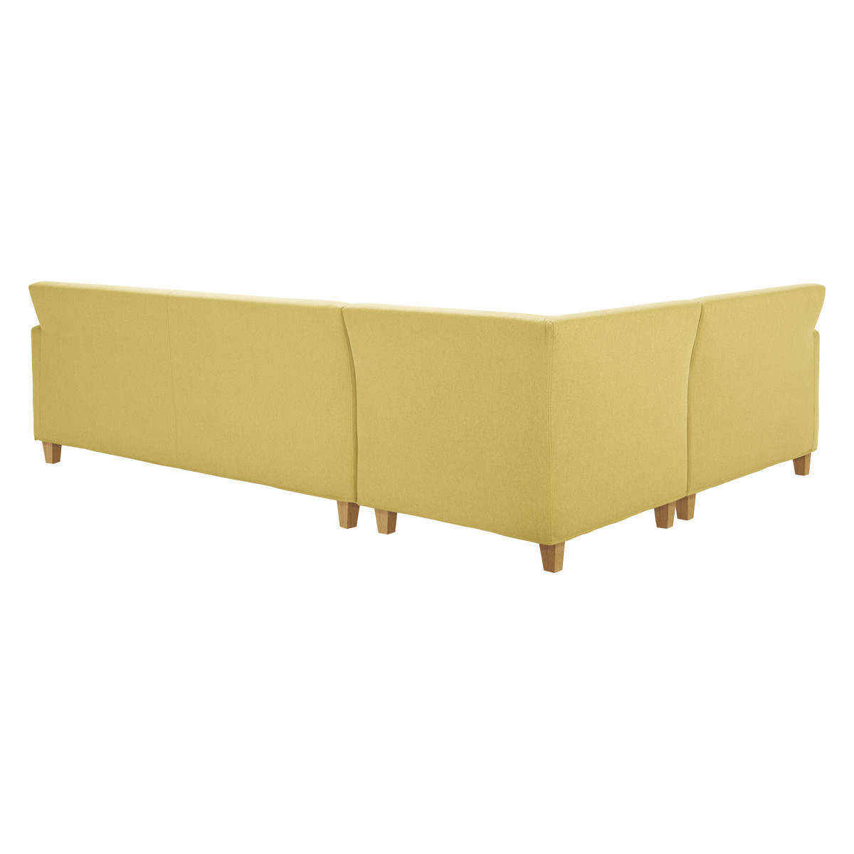 Chester Yellow FaBric Right-Arm Corner Sofa, Oak Stained Feet, Saffron Yellow – image 5